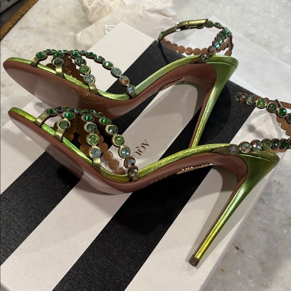 BNIB Aquazzura tequila sandal 105mm-size 40- LIME - Picture 8 of 13